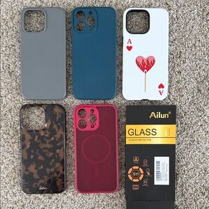 iPhone 15Pro Max Cases 5 cases and 2 screen protectors